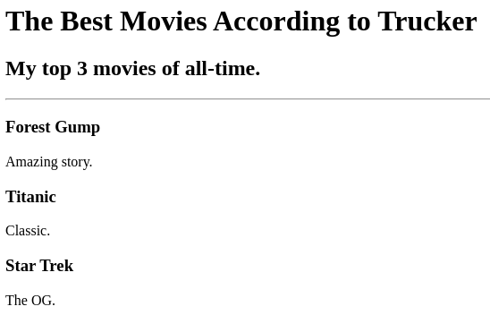 screenshot of movie ranking